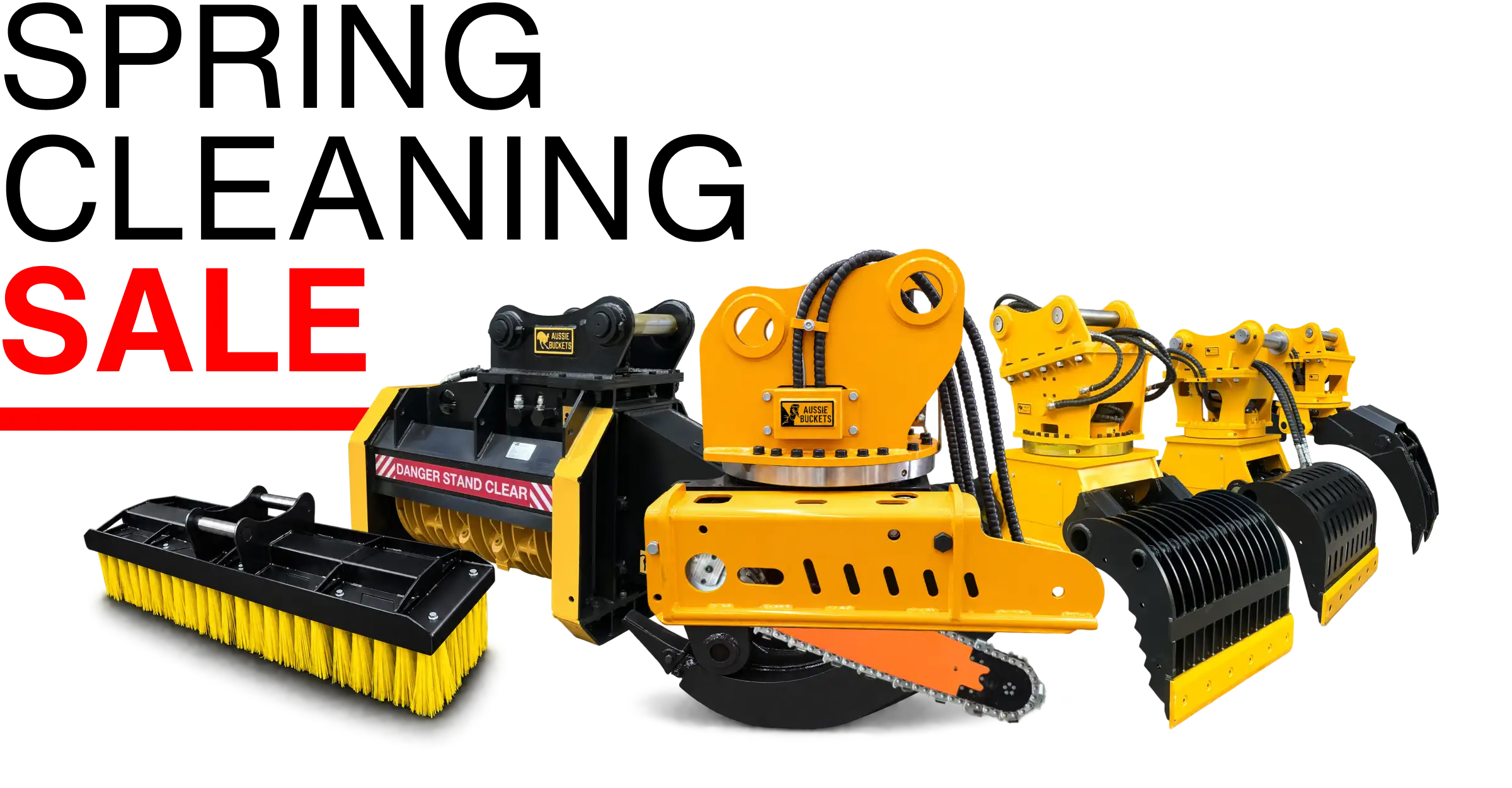 Spring Cleaning sale on excavator attachments
